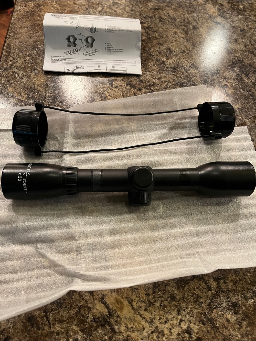 4x32 Black Rifle Scope with Clear Optics